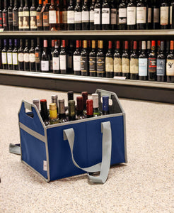 TheBarsentials 12 Bottle Wine Carrier Collapsible Reusable with Strap for Shopping